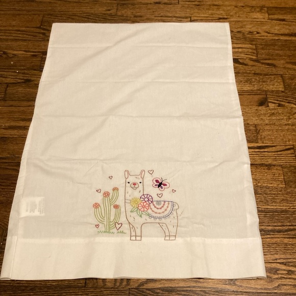 Llama and cactus hand embroidered queen sized pillow case - Picture 1 of 1